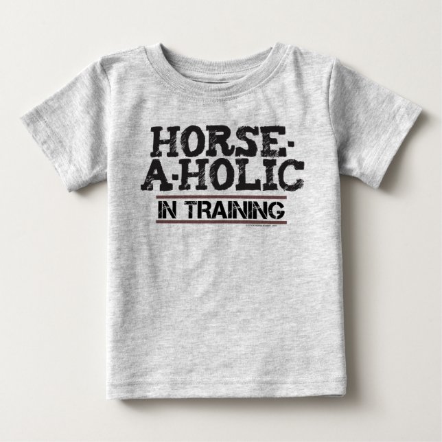Pferd-a-Holic im Training Kleinkind Langschläfchen Baby T-shirt (Vorderseite)