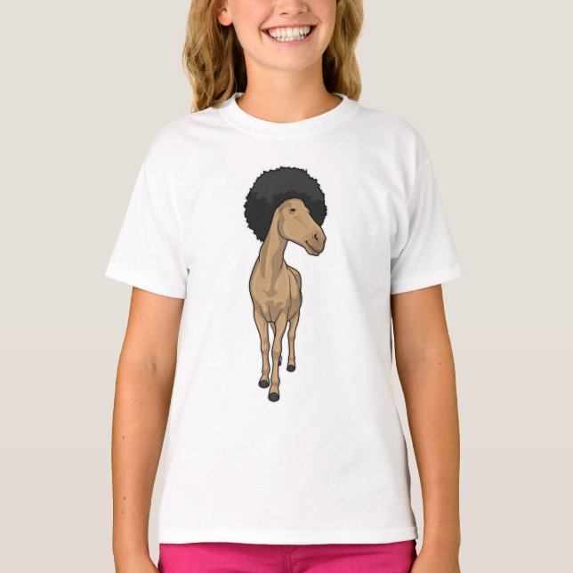 Pferd Afro T-Shirt (Vorderseite)