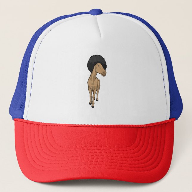 Pferd Afro Truckerkappe (Vorderseite)