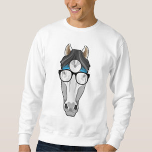 Pferd als Arzt mit Brille Sweatshirt