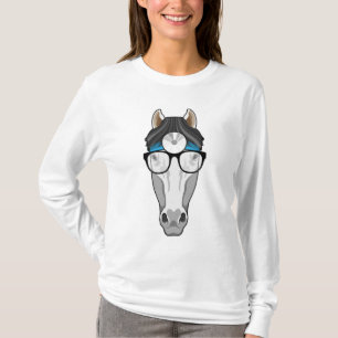Pferd als Arzt mit Brille T-Shirt