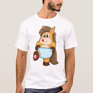 Pferd als Baby mit Windeln T-Shirt