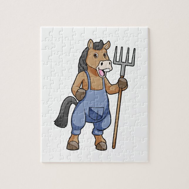 Pferd als Bauer mit Rake (Vertikal)