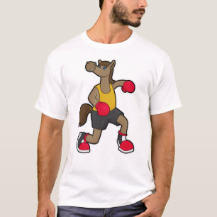 Pferd als Boxer mit Boxhandschuhen T-Shirt