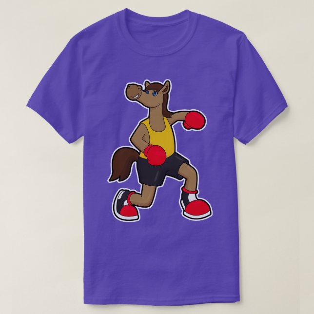 Pferd als Boxer mit Boxhandschuhen T-Shirt (Design vorne)