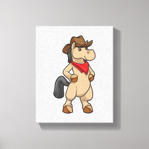 Pferd als Cowboy Leinwanddruck