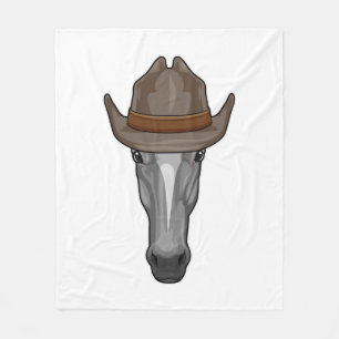Pferd als Cowboy mit Hut Fleecedecke