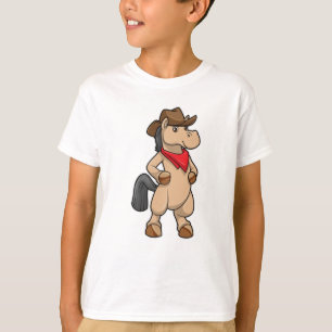 Pferd als Cowboy T-Shirt
