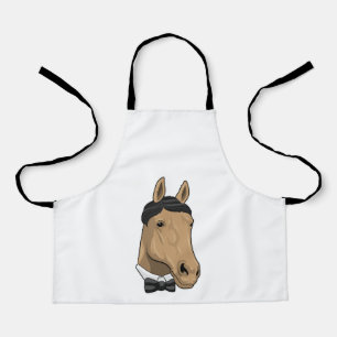 Pferd als Gentleman mit Bow-Krawatte Schürze