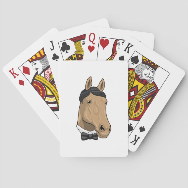 Pferd als Gentleman mit Bow-Krawatte Spielkarten (Rückseite)