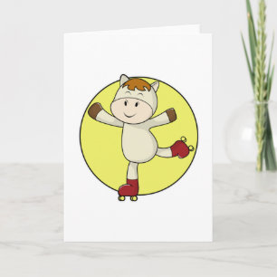 Pferd als Inline Skater & Inline Skates Karte