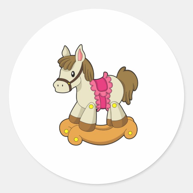 Pferd als Rockpferd.PNG Runder Aufkleber (Vorderseite)