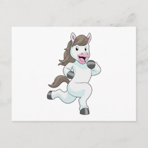 Pferd als Runner beim Laufen Postkarte