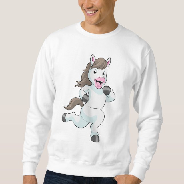 Pferd als Runner beim Laufen Sweatshirt (Vorderseite)