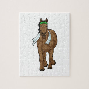Pferd als Runner mit Handtuch