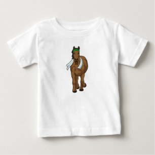 Pferd als Runner mit Handtuch Baby T-shirt