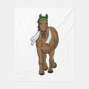 Pferd als Runner mit Handtuch Fleecedecke