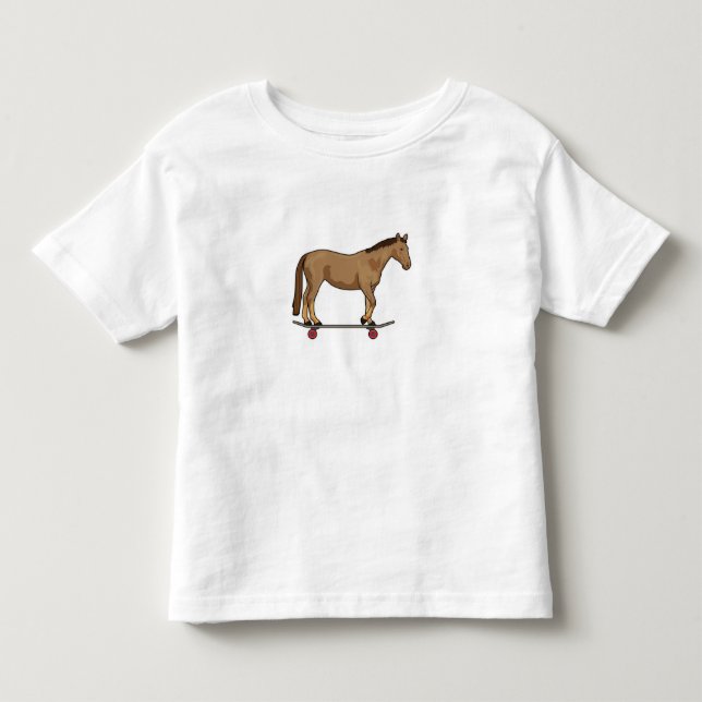 Pferd als Skater auf Skateboard Kleinkind T-shirt (Vorderseite)