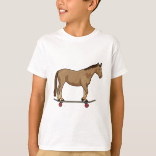 Pferd als Skater auf Skateboard T-Shirt