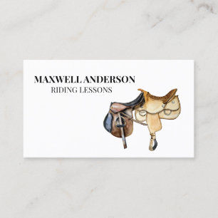 Pferd Aquarell Reiten Reitsattel  Visitenkarte