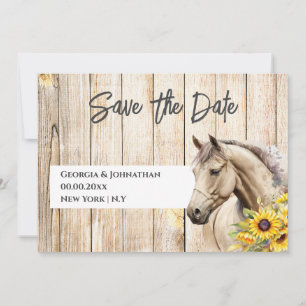 Pferd Aquarell Sonnenblume rustikal western chic Save The Date