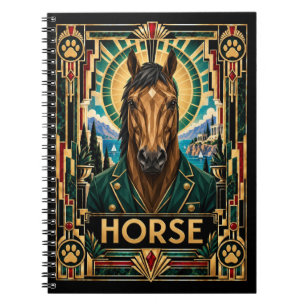 Pferd, Art Deco Wildlife Notizblock