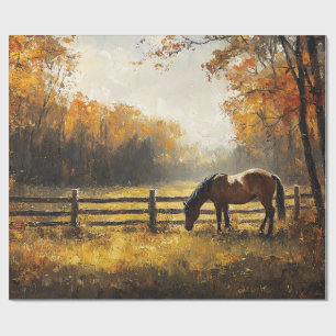 Pferd auf dem Feld Goldene Stunde Entdeckungsreise Geschenkpapier