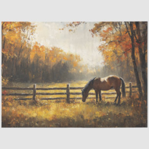 Pferd auf dem Feld Goldene Stunde Entdeckungsreise Seidenpapier