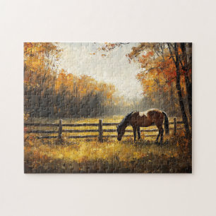 Pferd auf dem Feld Goldene Stunde Malerei