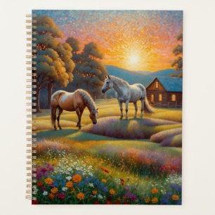 Pferd auf der Farm Wildblumenwiese Planer