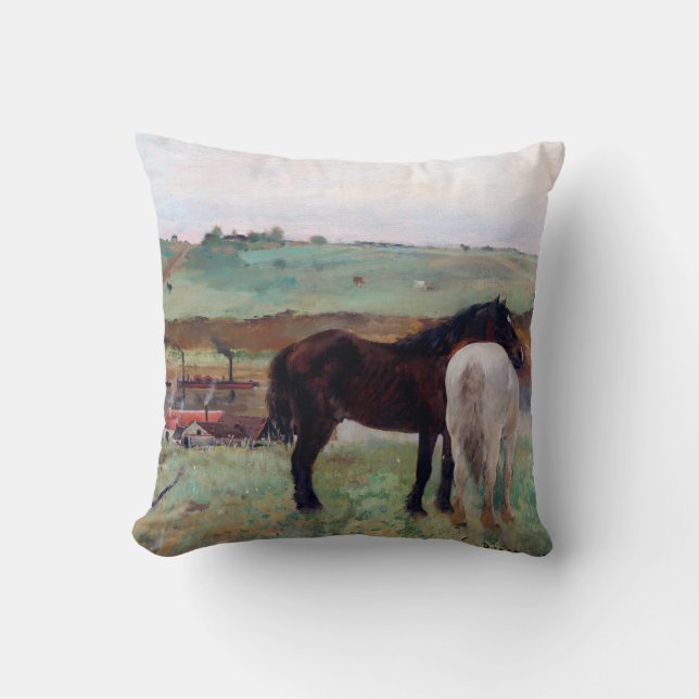 Pferd auf einer Wiese, Edgar Degas Kissen (Vorderseite)