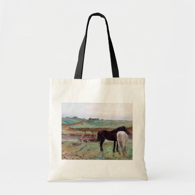 Pferd auf einer Wiese, Edgar Degas Tragetasche (Vorne)