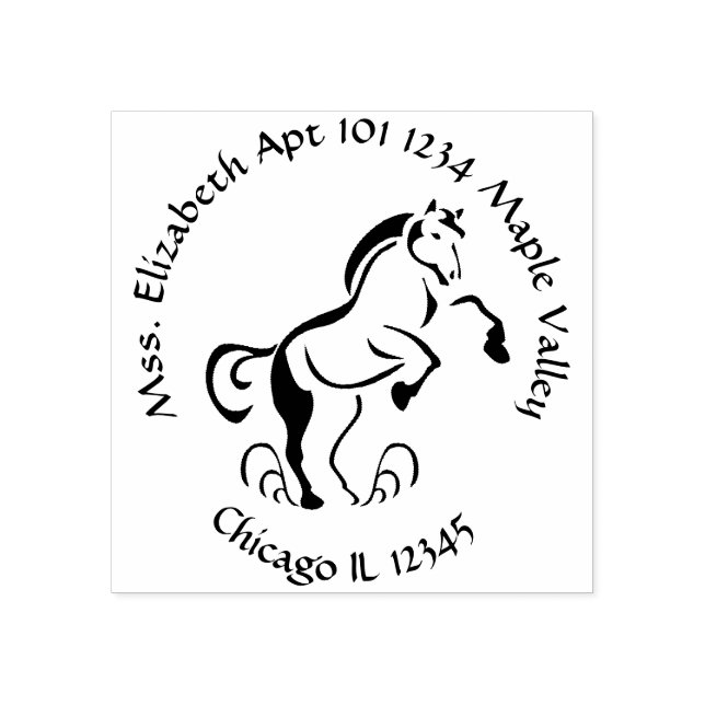 Pferd Aufzuchten Rücksendeadresse Gummistempel (Prägung)