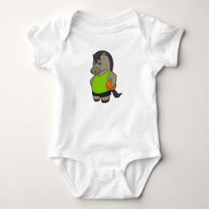 Pferd Basketballspieler Basketball Baby Strampler