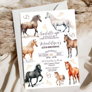 Pferd Birthday Einladung Pferd Party Sattel