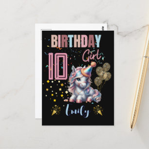 Pferd Birthday Girl Reittier Party Design Postkarte