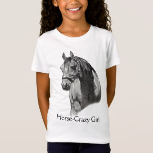 PFERD: BLEISTIFT: HORSE-CRAZY: MÄDCHEN T-Shirt