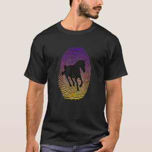 Pferd Cool Hobby Professionell Fingerabdruck Reite T-Shirt