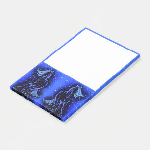 Pferd, das bei Mondlicht blau läuft Post-it Klebezettel