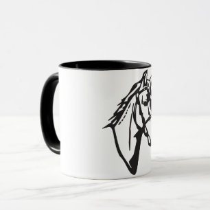 Pferd, das Tasse zeichnet
