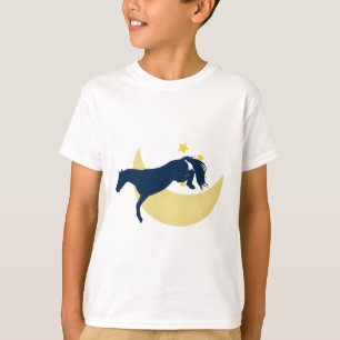 Pferd, das über den Mond springt T-Shirt