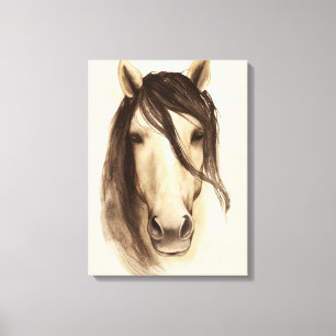 Pferd der Aquarell-Scheunen-Tier-  Leinwanddruck