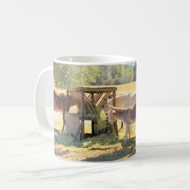 Pferd Die Fütternd Station - Farm Life Series Kaffeetasse (Vorderseite Links)