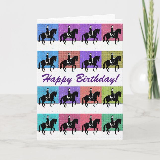 Pferd Dressur Piaffe Geburtstag Karte (Vorderseite)