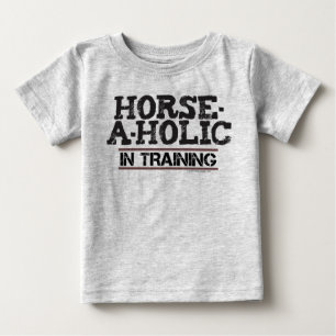 Pferd-EIn-Holic in der Trainings-Kleinkind-langen Baby T-shirt