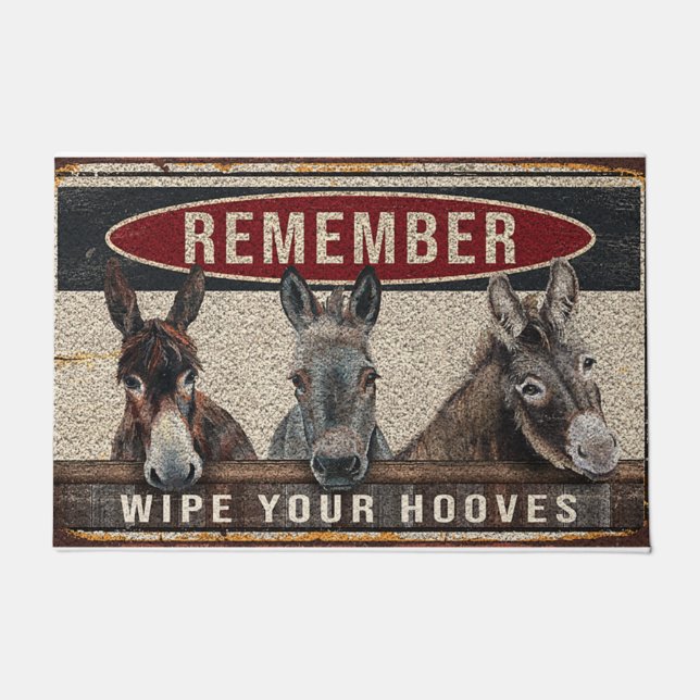 Pferd erinnern Sie sich wischen Sie Ihre Hooves Fußmatte (Vorderseite)
