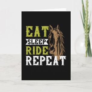 Pferd - Essen Schlaf Reiten Wiederholen Karte
