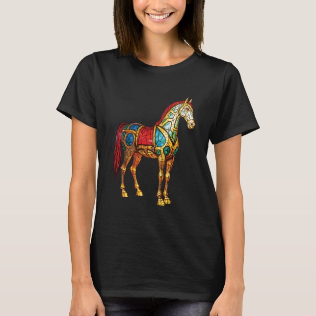 Pferd - Farbiger Hengst T-Shirt (Vorderseite)