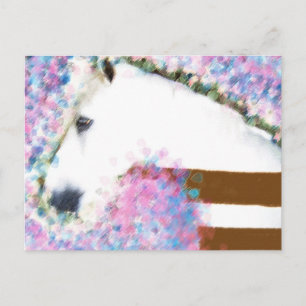 Pferd & Floral Postkarte