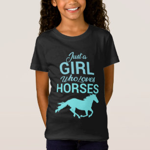 Pferd galoppiert ein Mädchen, das Pferde liebt   T-Shirt